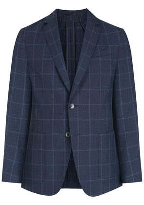 BOSS checked wool blazer - Blue