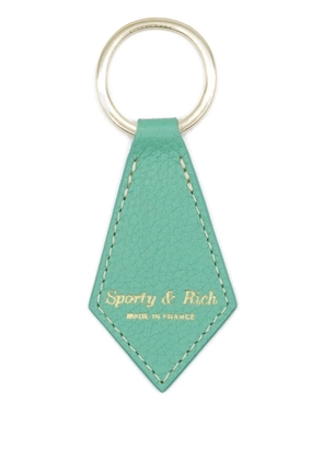 Sporty & Rich logo-print leather keychain - Green
