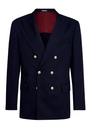 Brunello Cucinelli metal-buttons twill blazer - Blue