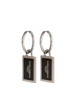 Dolce & Gabbana logo-plaque earrings - Silver
