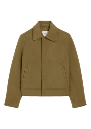 AMI Paris buttoned wool boxy jacket - Green