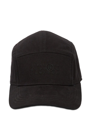 MM6 Maison Margiela logo-motif cotton baseball cap - Black