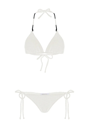 Brigitte tie-fastening triangle bikini - Neutrals