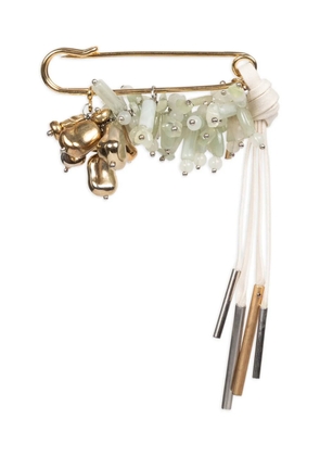 DRIES VAN NOTEN large embellished safety-pin brooch - Gold