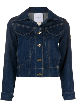 Patou logo-embroidered denim jacket - Blue