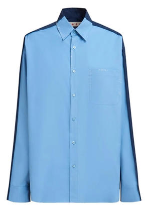 Marni panelled cotton shirt - Blue