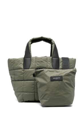 VeeCollective logo-print quilted tote bag - Green