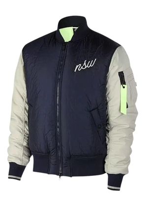 Nike embroidered-logo bomber jacket - Blue