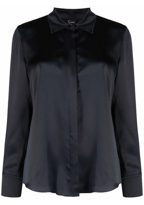 Carine Gilson long-sleeve silk-satin shirt - Grey
