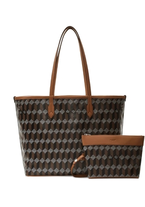 Au Départ No.47 geometric-print tote - Brown
