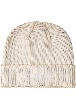Supreme overprint knitted beanie - Neutrals