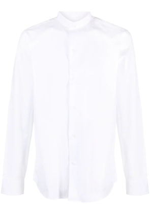 FURSAC collarless long-sleeve cotton shirt - White