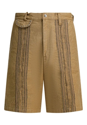 KAPITAL studded panel shorts - Neutrals