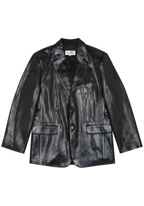 MM6 Maison Margiela coated single-breasted blazer - Black