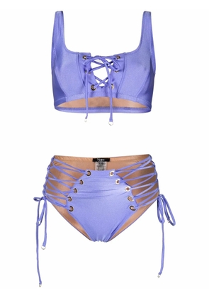 Noire Swimwear lace-up two-piece bikini - Purple