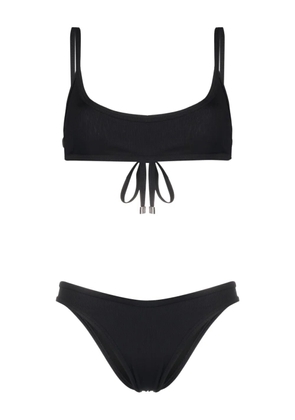 The Attico fine-ribbed bikini set - Black