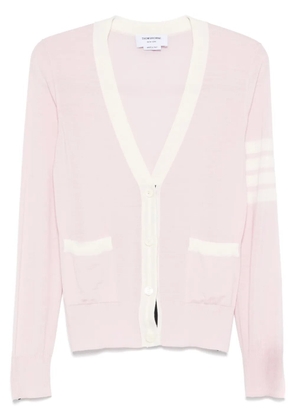 Thom Browne 4 Bar Striped fine-knitted cardigan - Pink