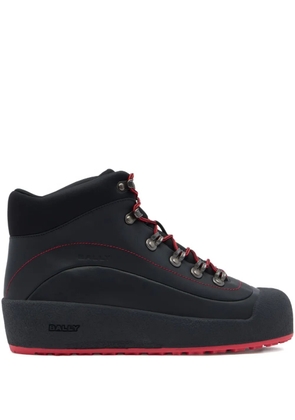 Bally lace-up topstitched boots - Black