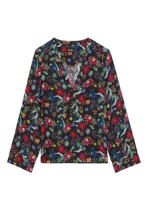 Zadig&Voltaire Torny V-neck floral blouse - Black
