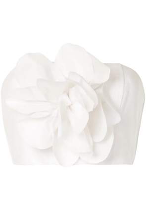 Bambah floral appliqué crop top - White