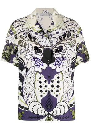 Valentino Garavani Arazzo-print sequined shirt - Neutrals