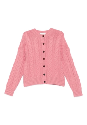 BOMPARD cable-knit crew-neck cardigan - Pink