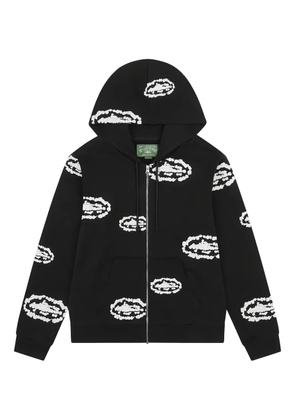 Denim Tears x Corteiz wreath-print cotton hoodie - Black