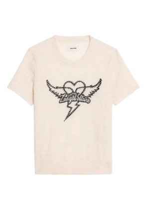 Zadig&Voltaire Idal heart-graphic T-shirt - Neutrals
