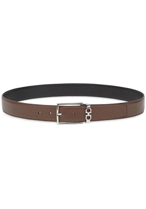 Ferragamo Gancini-plaque leather belt - Brown