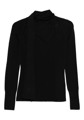 MARK KENLY DOMINO TAN scarf-detail sweater - Black