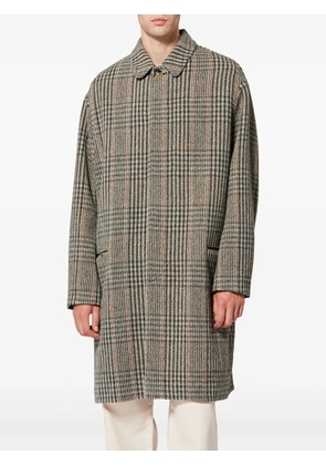 MARANT Franco checked single-breasted coat - Brown