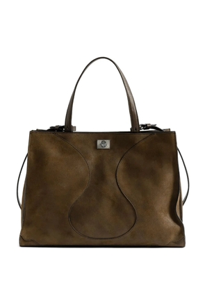 Zadig&Voltaire curved-detail suede tote bag - Brown