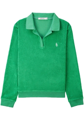 Sporty & Rich logo-embroidered cotton polo shirt - Green