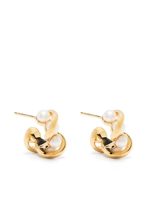 Missoma Molten pearl twisted hoop earrings - Gold