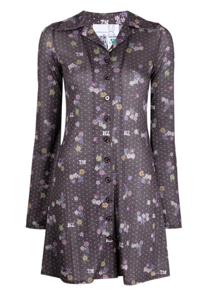 Natasha Zinko Floral-print mini dress - Grey