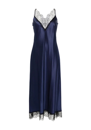 Carine Gilson lace-detail silk nightdress - Blue