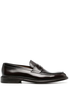 Doucal's flat leather loafers - Brown