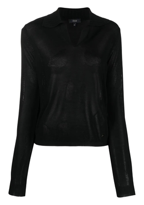 Fay knitted polo jumper - Black
