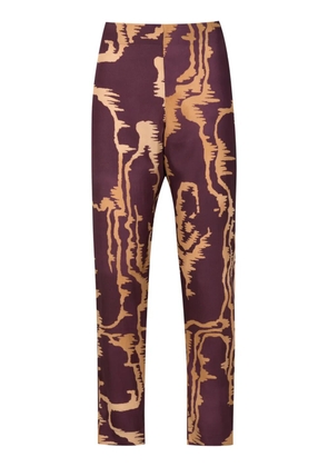 Lenny Niemeyer abstract-print silk trousers - Purple