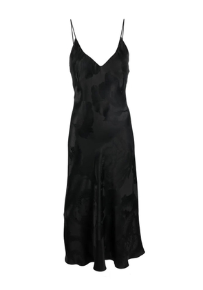 Carine Gilson silk jacquard-print midi slip dress - Black
