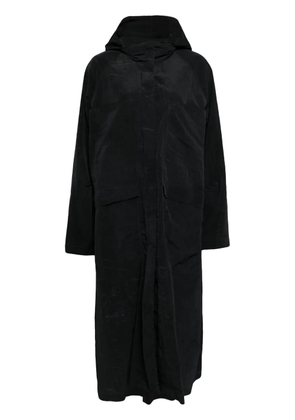 Goen.J recycled nylon hooded parka coat - Black