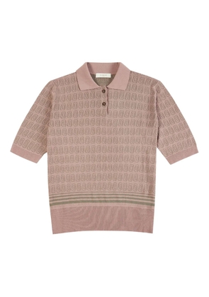 Zanone geometric-pattern polo shirt - Pink