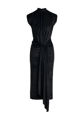 Essentiel Antwerp Inche dots mock neck midi dress - Black