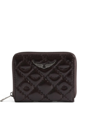 Zadig&Voltaire mini monogram quilted mini wallet - Brown