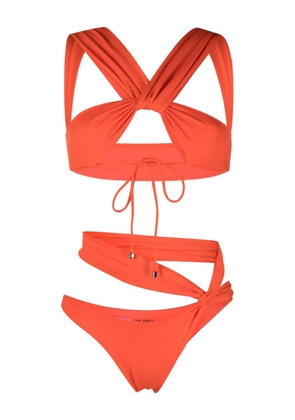 The Attico crossover draped bikini set - Orange