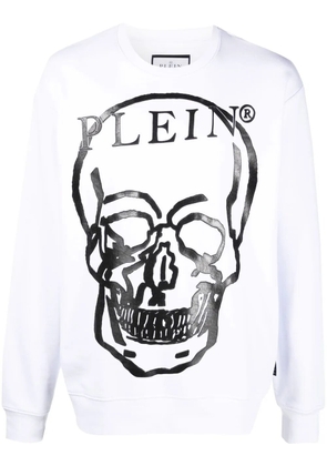 Philipp Plein Skull-print long-sleeve sweatshirt - White