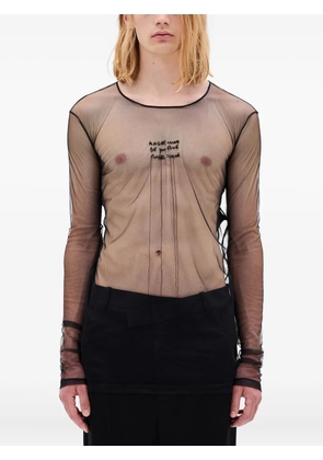 Ann Demeulemeester Angel Divine long-sleeve tulle T-shirt - Black