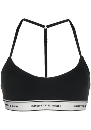 Sporty & Rich logo-underband sports bra - Black
