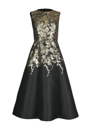 Adam Lippes Eloise floral-embellished midi dress - Black