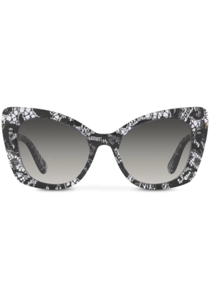 Dolce & Gabbana Eyewear lace-print cat-eye frame sunglasses - Black